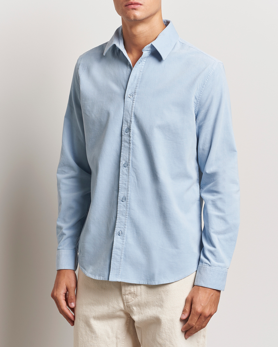 Men | Shirts | Samsøe Samsøe | Liam Baby Cord Shirt Subdued Blue