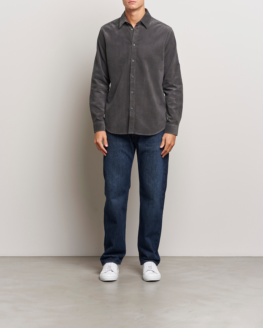 Men | Shirts | Samsøe Samsøe | Liam Baby Cord Shirt Volcanic Ash