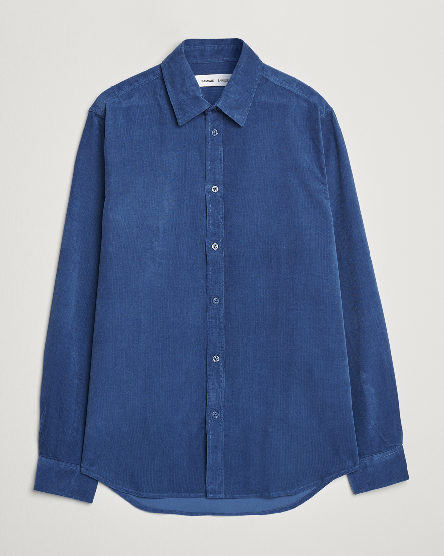 Men | Shirts | Samsøe Samsøe | Liam Baby Cord Shirt True Navy