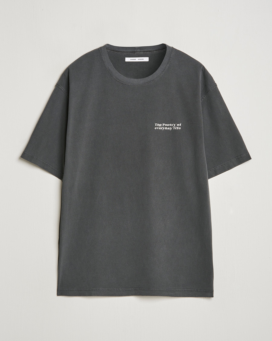 Men | T-Shirts | Samsøe Samsøe | Poetry Printed T-Shirt Black Zen