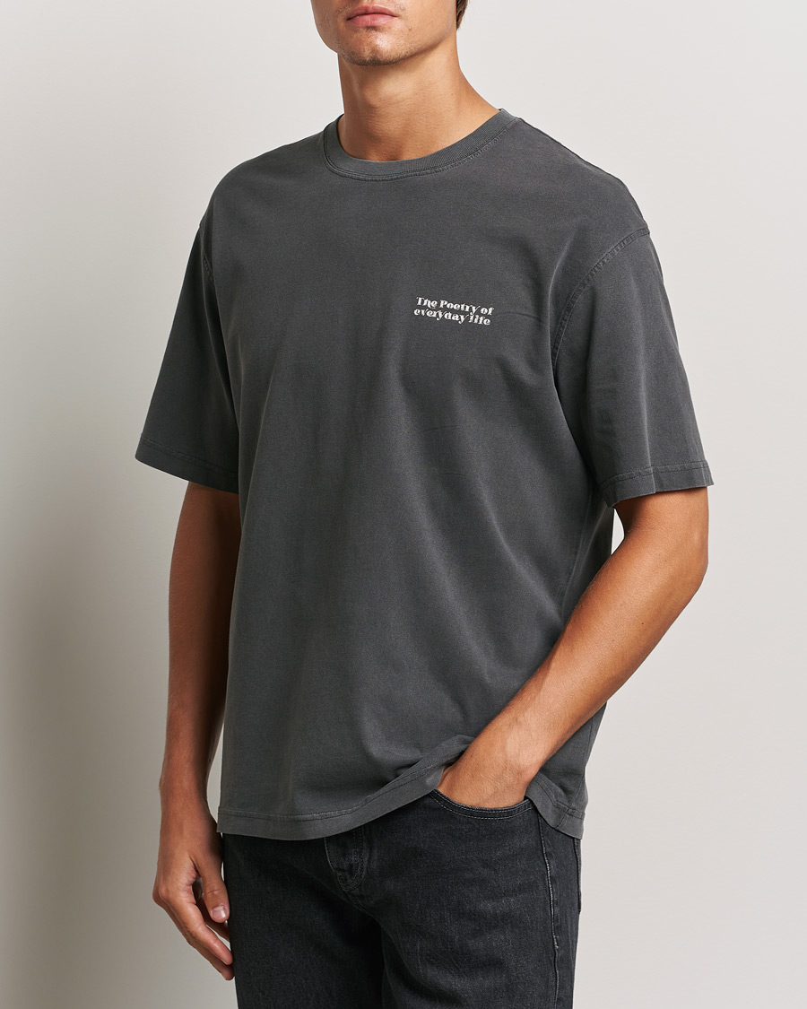 Men | T-Shirts | Samsøe Samsøe | Poetry Printed T-Shirt Black Zen