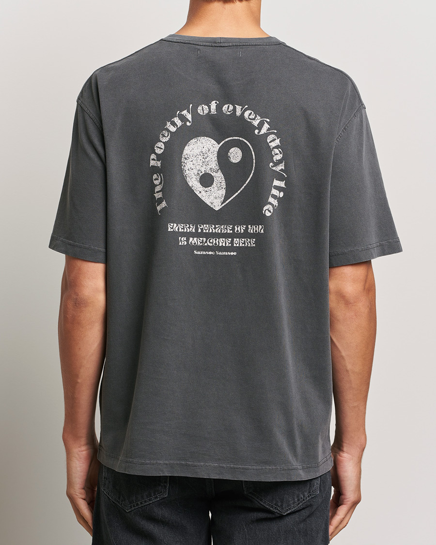 Men | T-Shirts | Samsøe Samsøe | Poetry Printed T-Shirt Black Zen