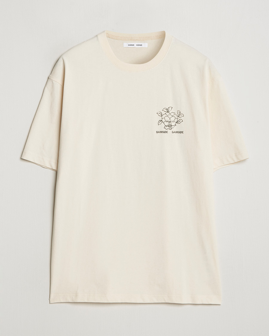 Men | T-Shirts | Samsøe Samsøe | Poetry Printed T-Shirt Neutral Lotus