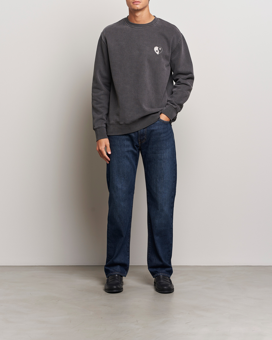 Men | Sweaters & Knitwear | Samsøe Samsøe | Poetry Printed Crew Neck Sweatshirt Black Balance