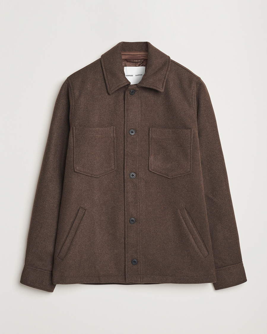 Men | Coats & Jackets | Samsøe Samsøe | Pally Padded Shirt Jacket Chocolate Brown