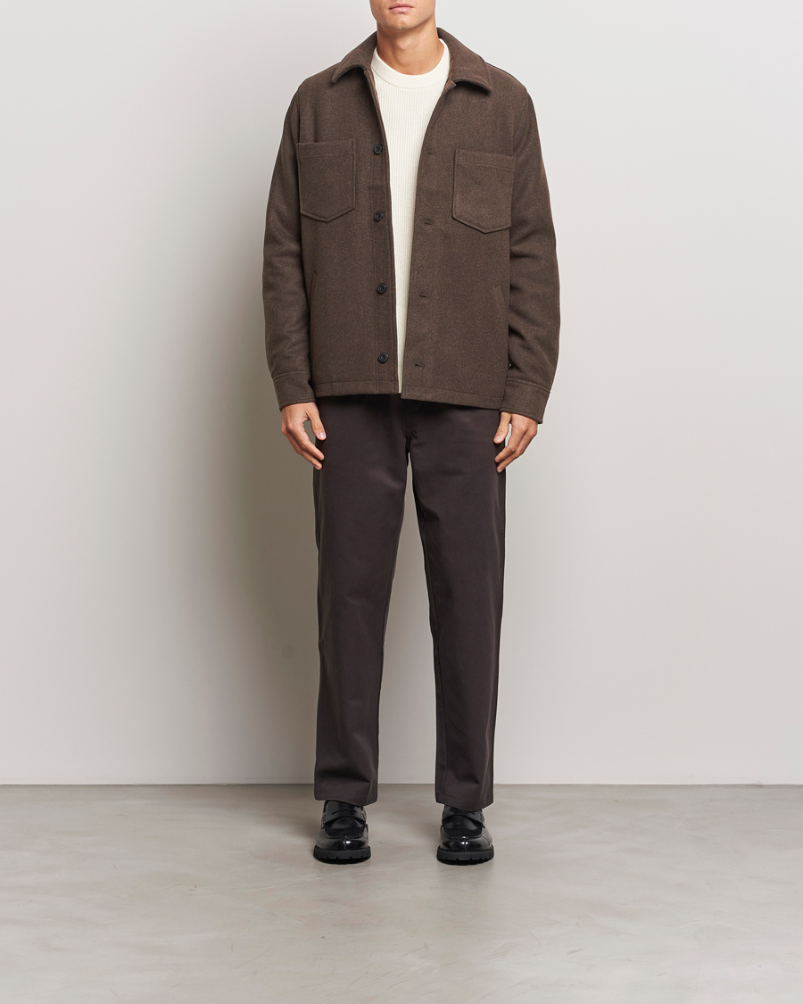 Men | Coats & Jackets | Samsøe Samsøe | Pally Padded Shirt Jacket Chocolate Brown