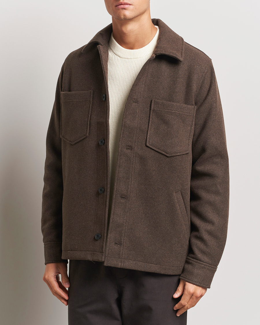 Men | Coats & Jackets | Samsøe Samsøe | Pally Padded Shirt Jacket Chocolate Brown