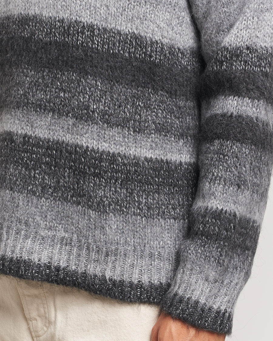 Men | Sweaters & Knitwear | Samsøe Samsøe | Saarin Mohair Striped Sweater Grey