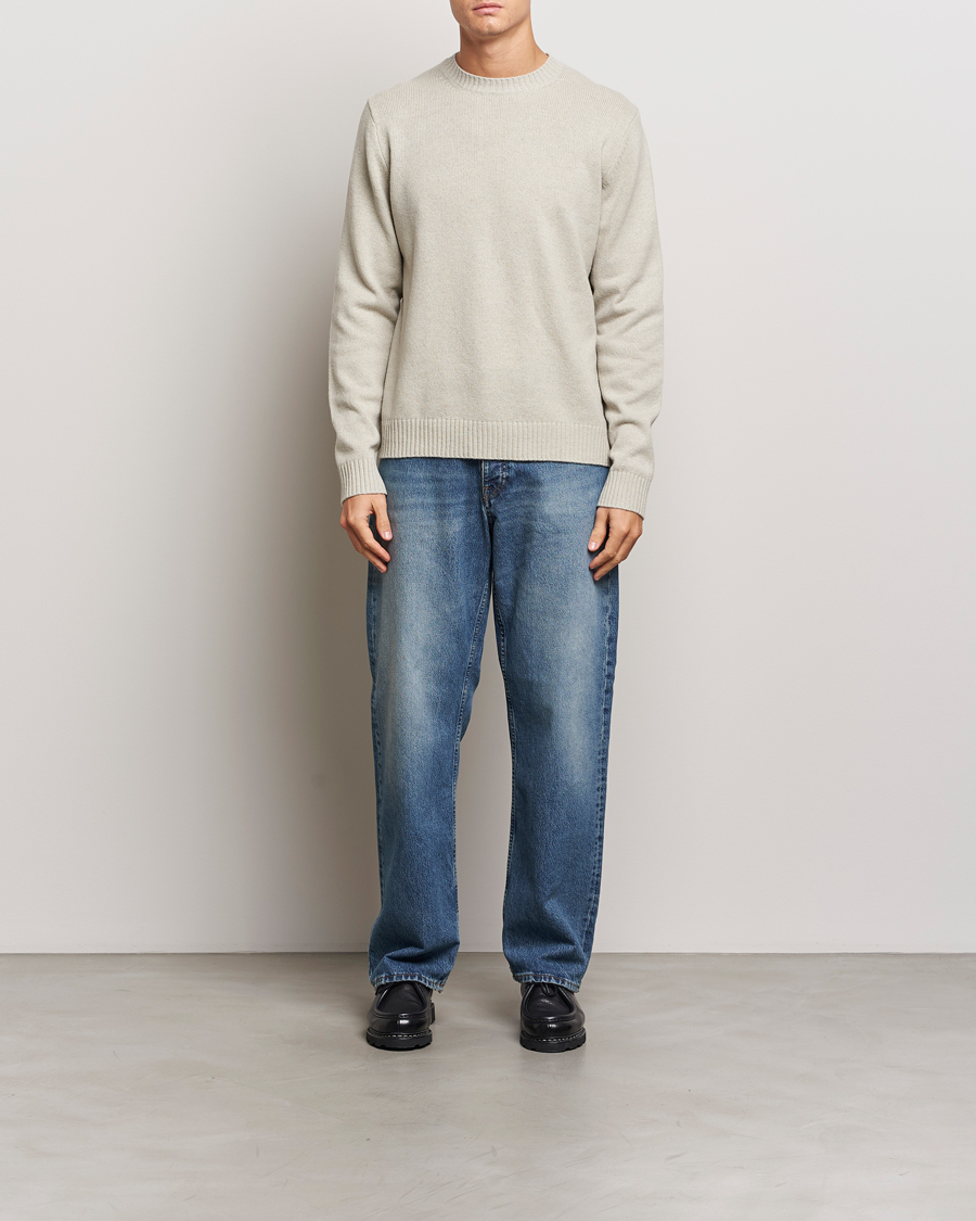 Men | Sweaters & Knitwear | Samsøe Samsøe | Sylli Wool Crew Neck Abbey Stone