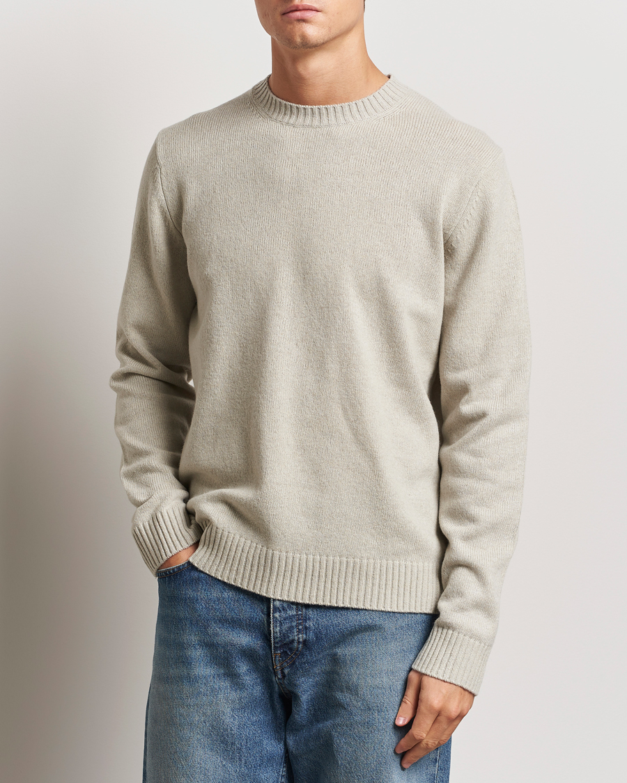 Men | Sweaters & Knitwear | Samsøe Samsøe | Sylli Wool Crew Neck Abbey Stone