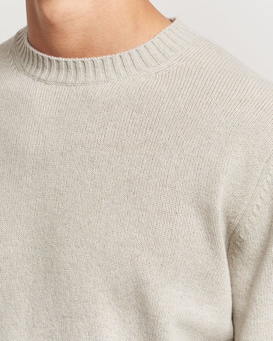 Men | Sweaters & Knitwear | Samsøe Samsøe | Sylli Wool Crew Neck Abbey Stone