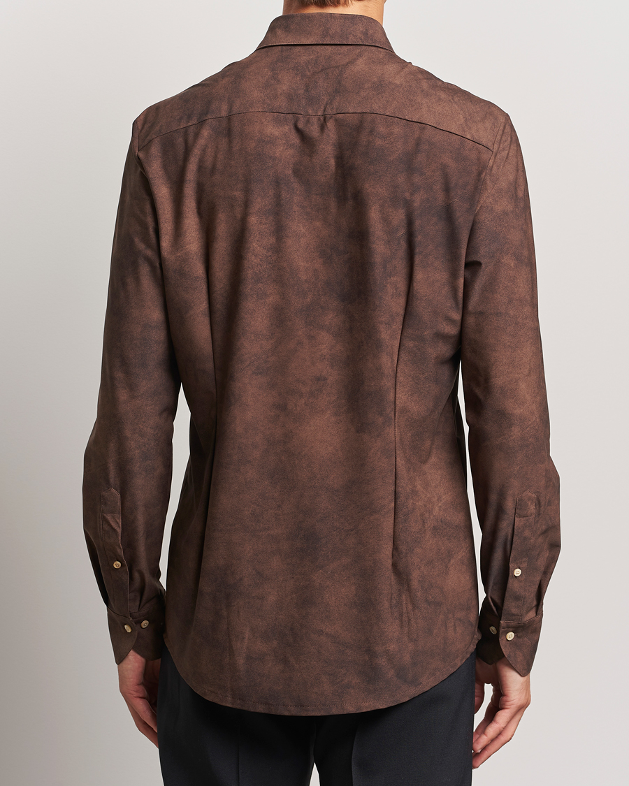 Men | Shirts | Stenströms | Slimline 4-Way Stretch Shirt Brown