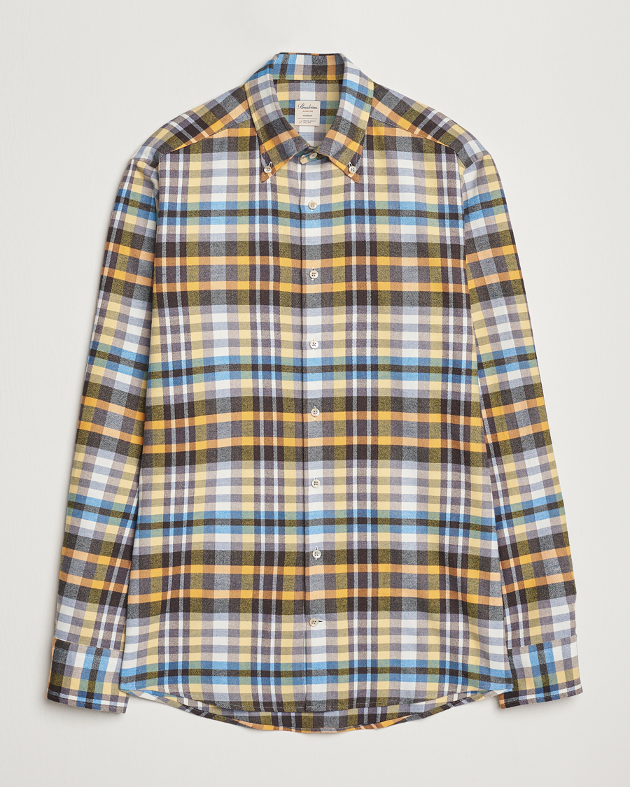 Men | Shirts | Stenströms | Slimline Flannel Checked Shirt Multi