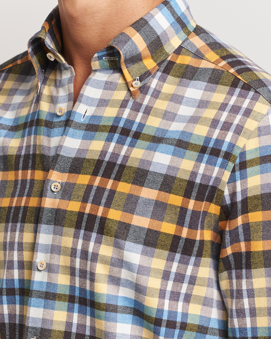 Men | Shirts | Stenströms | Slimline Flannel Checked Shirt Multi