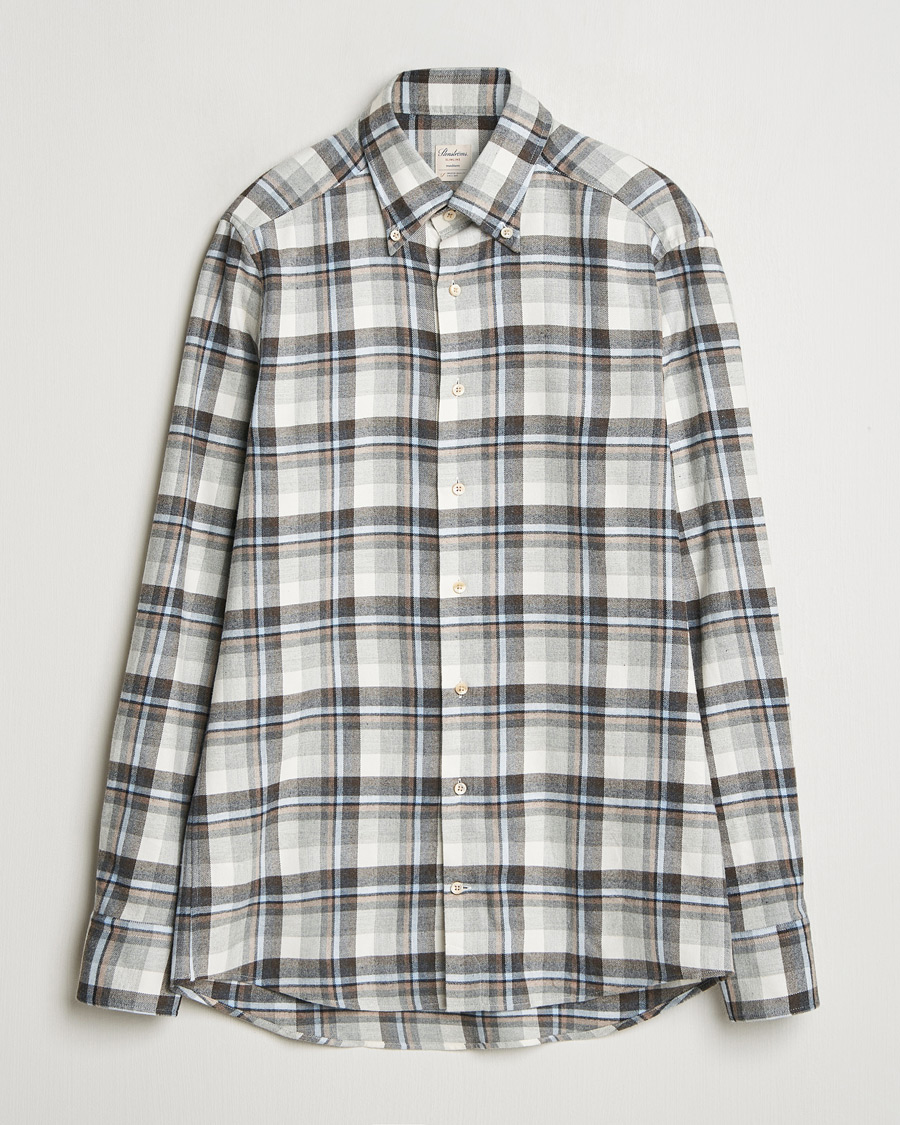 Men | Shirts | Stenströms | Slimline Flannel Checked Shirt Multi