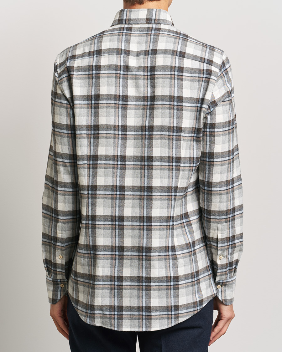 Men | Shirts | Stenströms | Slimline Flannel Checked Shirt Multi