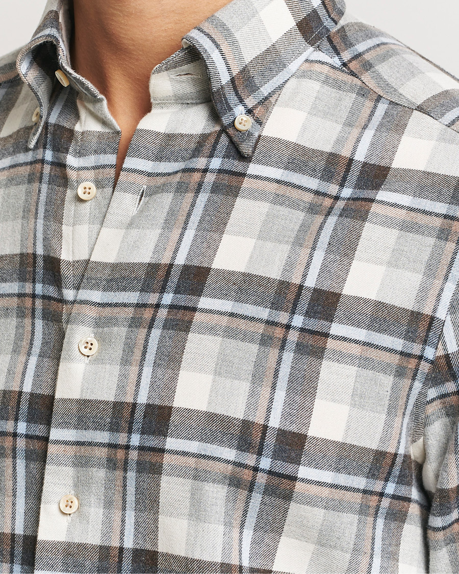 Men | Shirts | Stenströms | Slimline Flannel Checked Shirt Multi