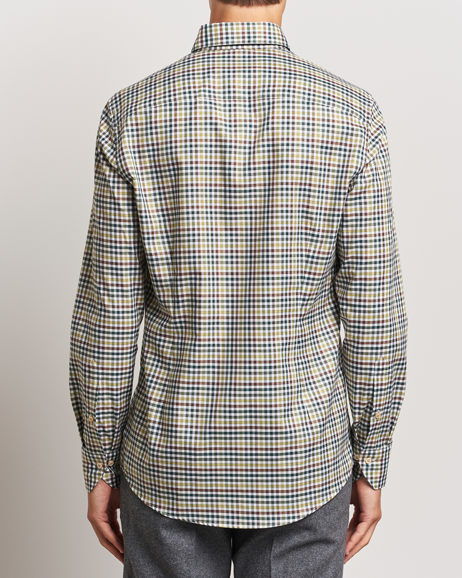 Men | Shirts | Stenströms | Slimline Small Check Button Down Shirt Green