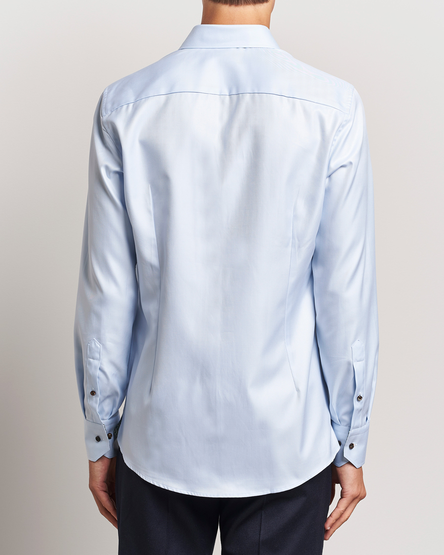 Men | Shirts | Stenströms | Slimline Superior Twill Contrast Shirt Blue