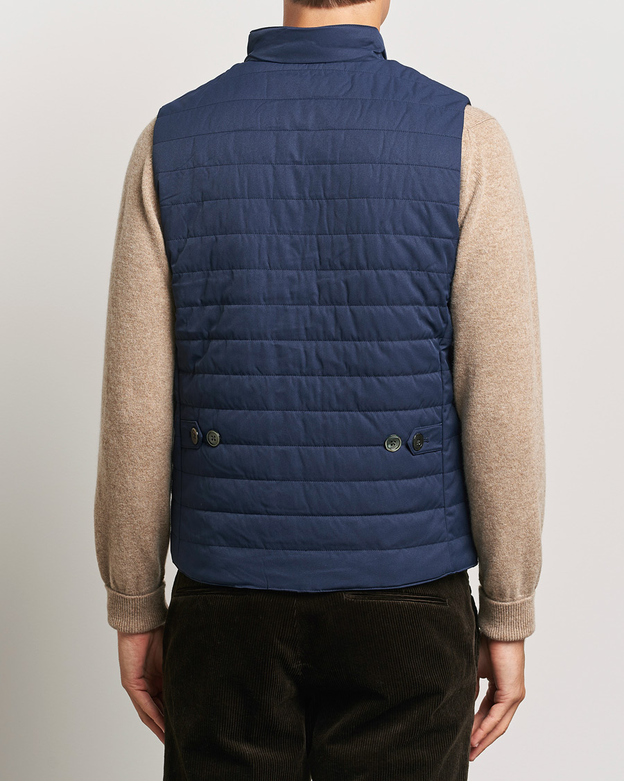 Men | Coats & Jackets | Stenströms | Dressed Mid Layer Twill Gilet Navy