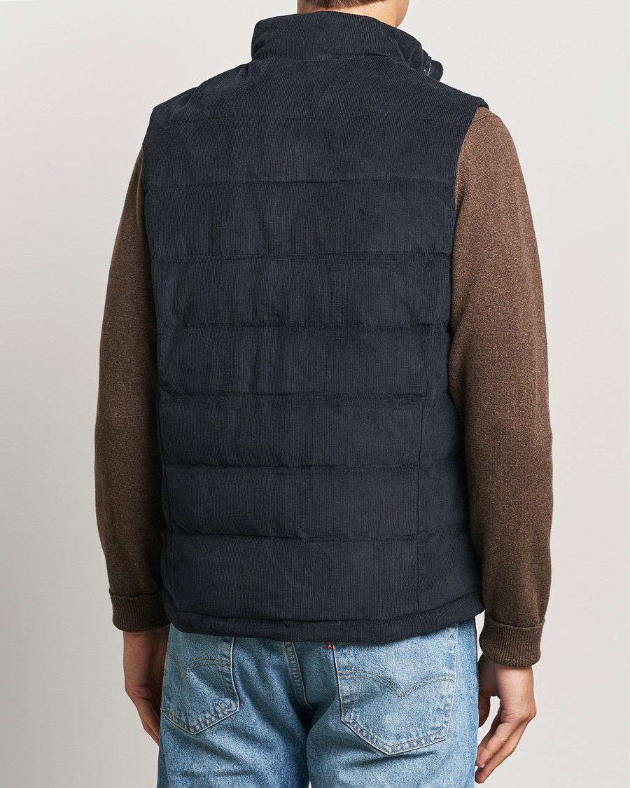 Men | Coats & Jackets | Stenströms | Pocket Corduroy Vest Navy
