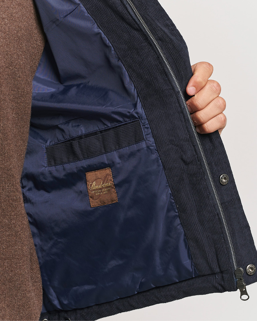 Men | Coats & Jackets | Stenströms | Pocket Corduroy Vest Navy
