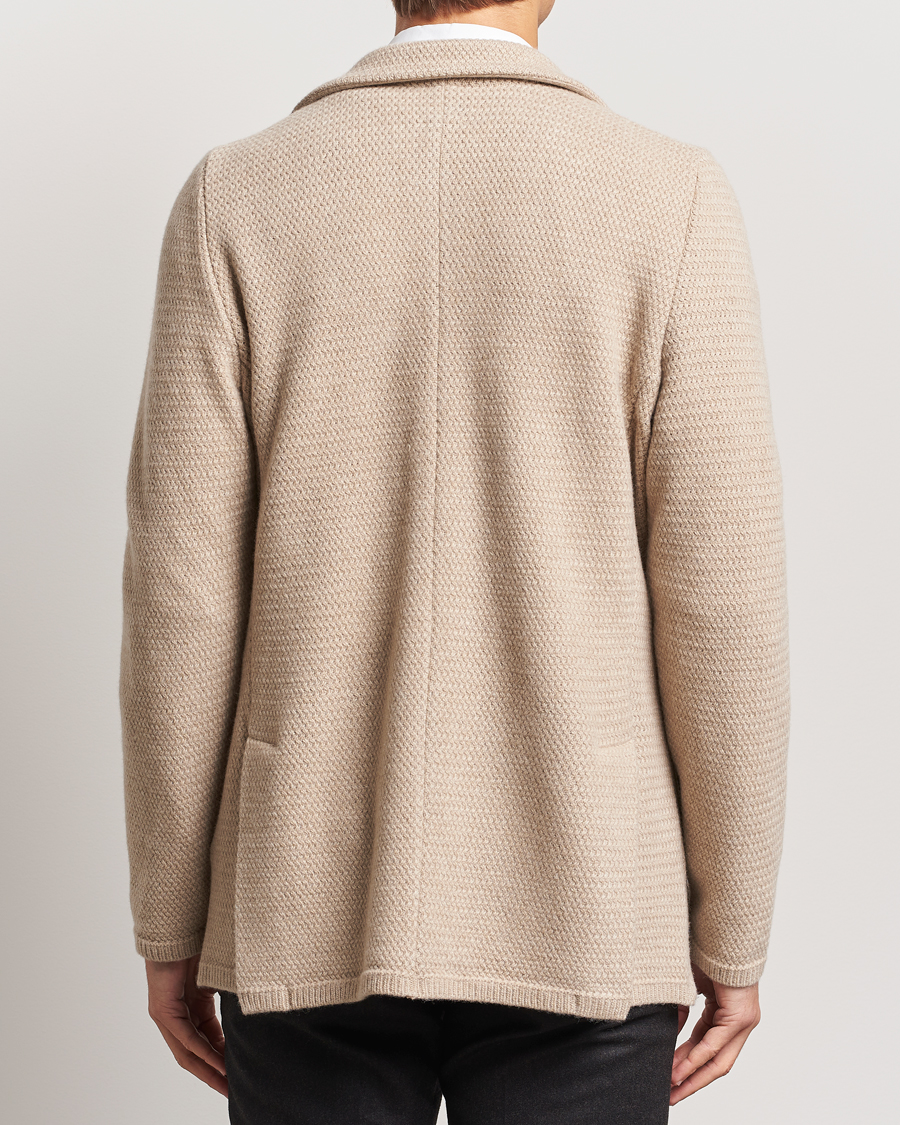 Men | Blazers | Stenströms | Knitted Textured Merino Wool Blazer Beige