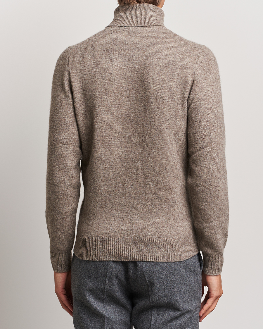 Men | Sweaters & Knitwear | Stenströms | Knitted Yak/Merino Rollneck Brown