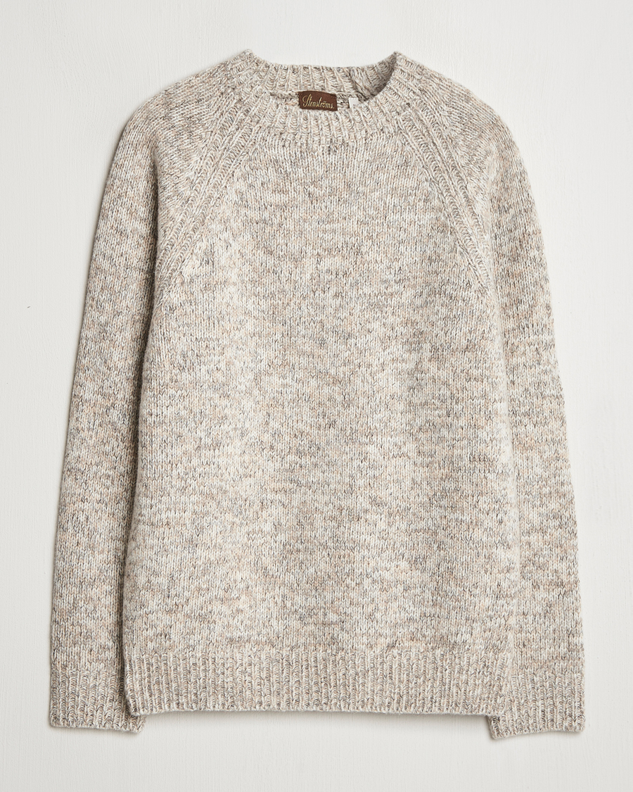 Men | Sweaters & Knitwear | Stenströms | Chunky Knitted Merino Sweater Beige