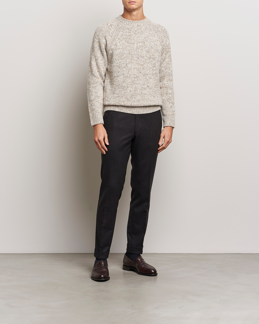 Men | Sweaters & Knitwear | Stenströms | Chunky Knitted Merino Sweater Beige