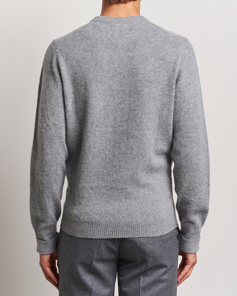 Men | Sweaters & Knitwear | Stenströms | Brushed Merino Crew Neck Grey