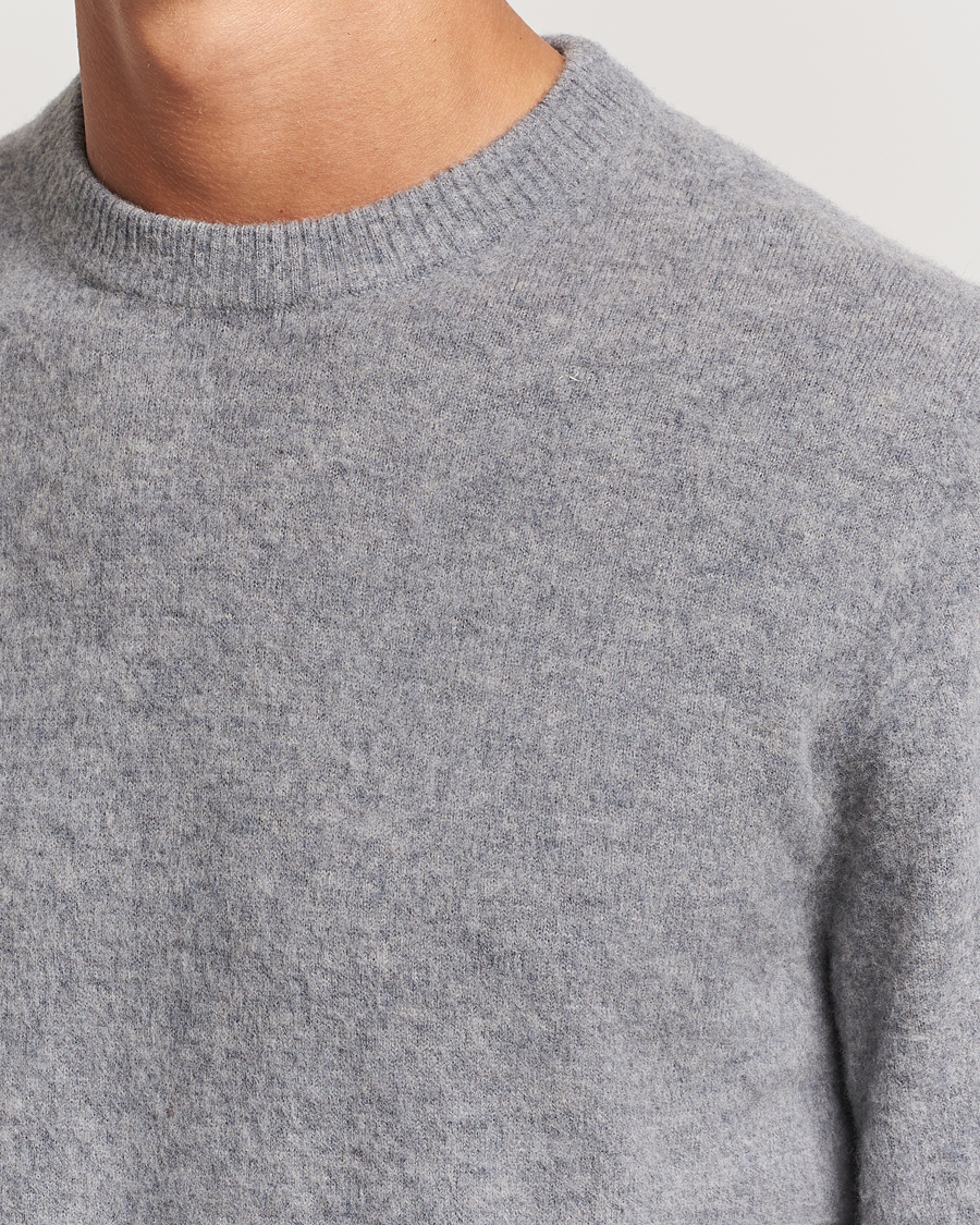 Men | Sweaters & Knitwear | Stenströms | Brushed Merino Crew Neck Grey