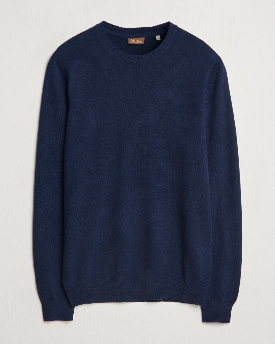 Men | Sweaters & Knitwear | Stenströms | Cashmere Crewneck Navy