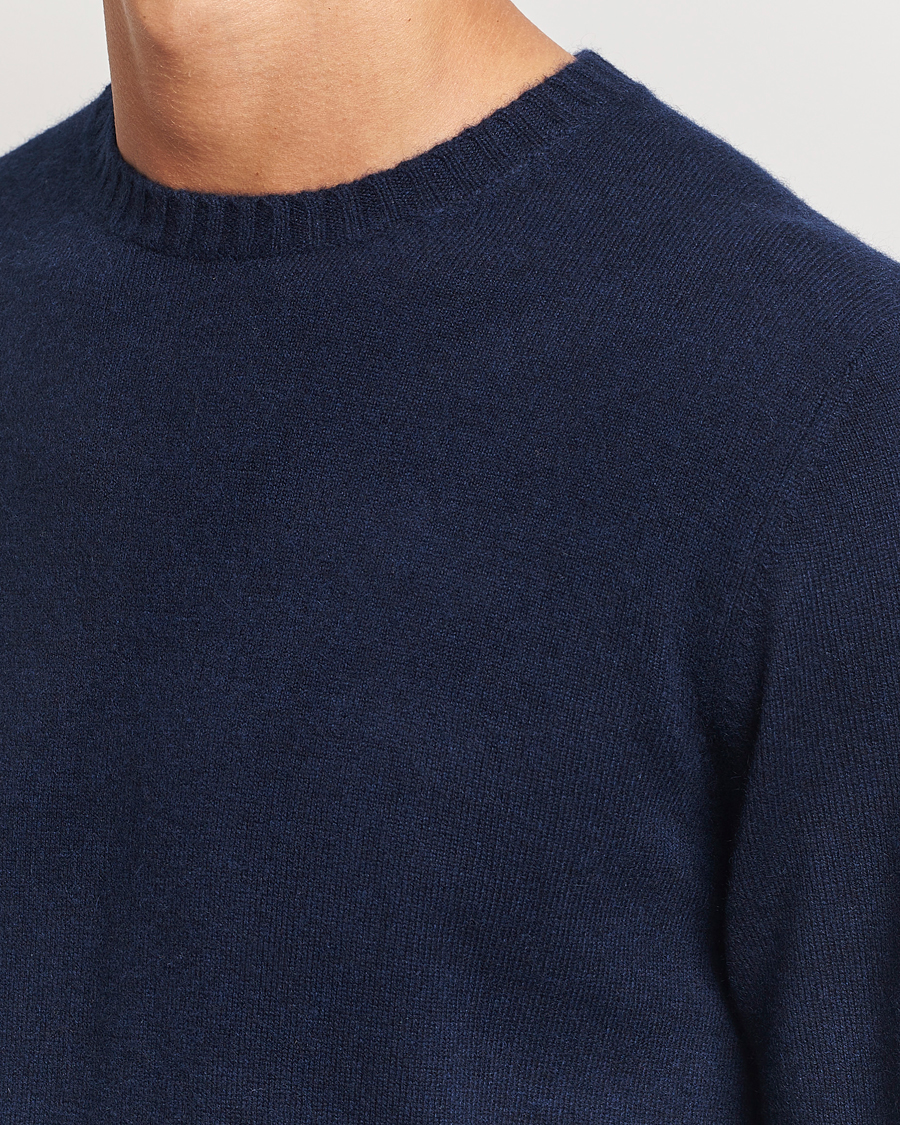 Men | Sweaters & Knitwear | Stenströms | Cashmere Crewneck Navy