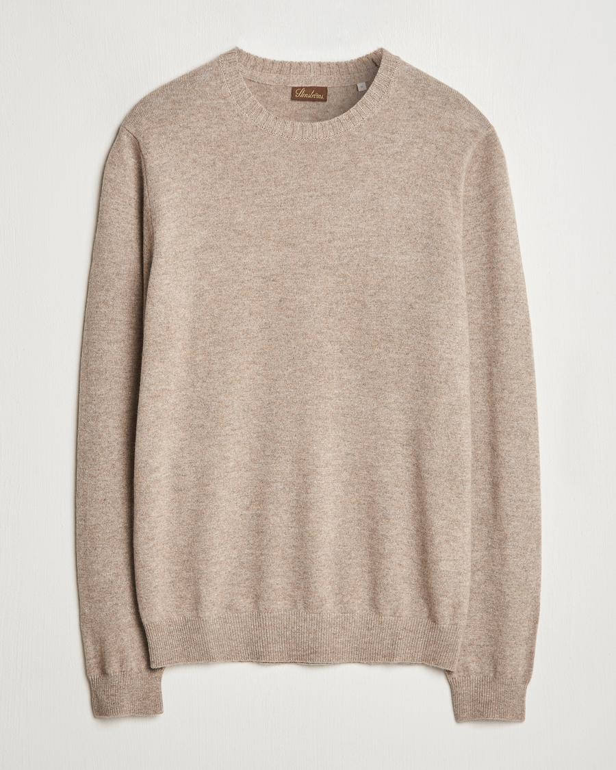 Men | Sweaters & Knitwear | Stenströms | Cashmere Crewneck Beige