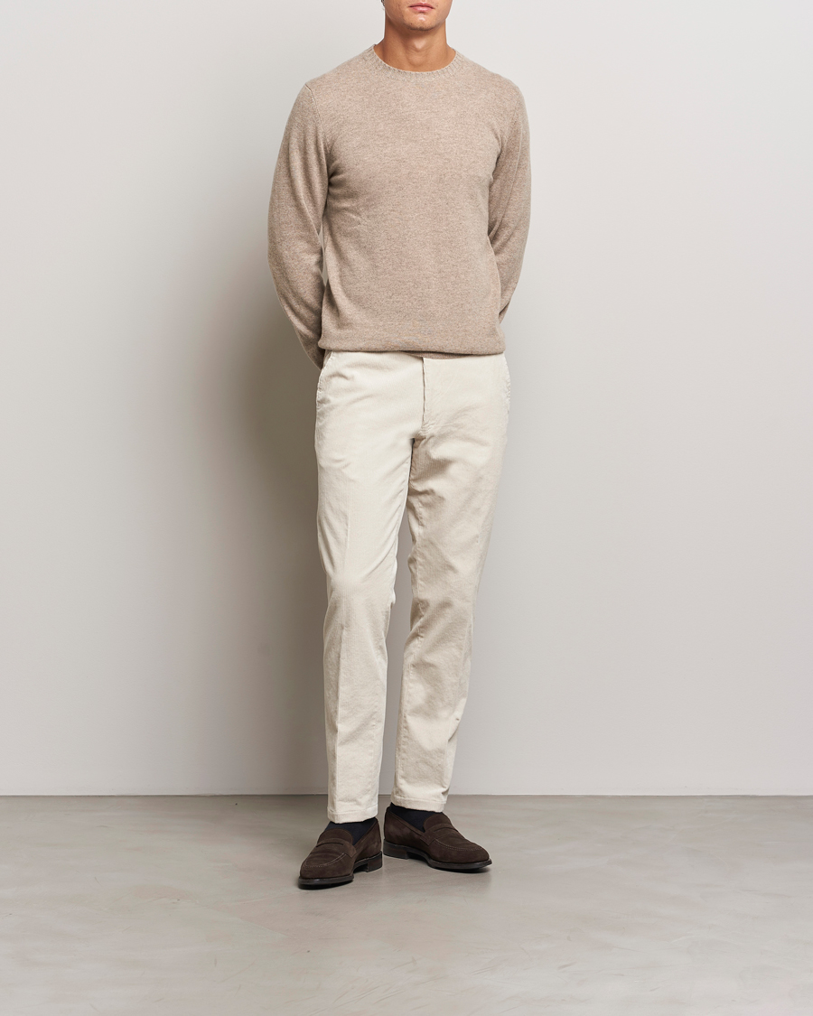 Men | Sweaters & Knitwear | Stenströms | Cashmere Crewneck Beige