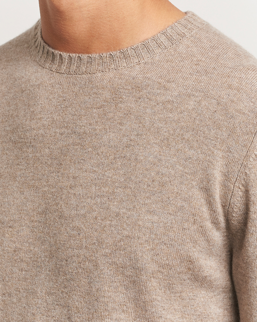 Men | Sweaters & Knitwear | Stenströms | Cashmere Crewneck Beige
