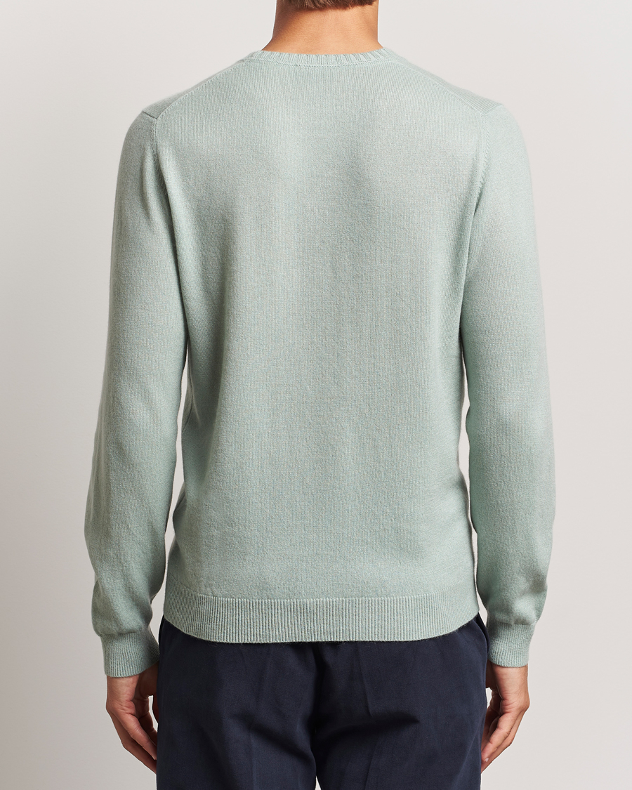 Men | Sweaters & Knitwear | Stenströms | Cashmere Crewneck Light Green