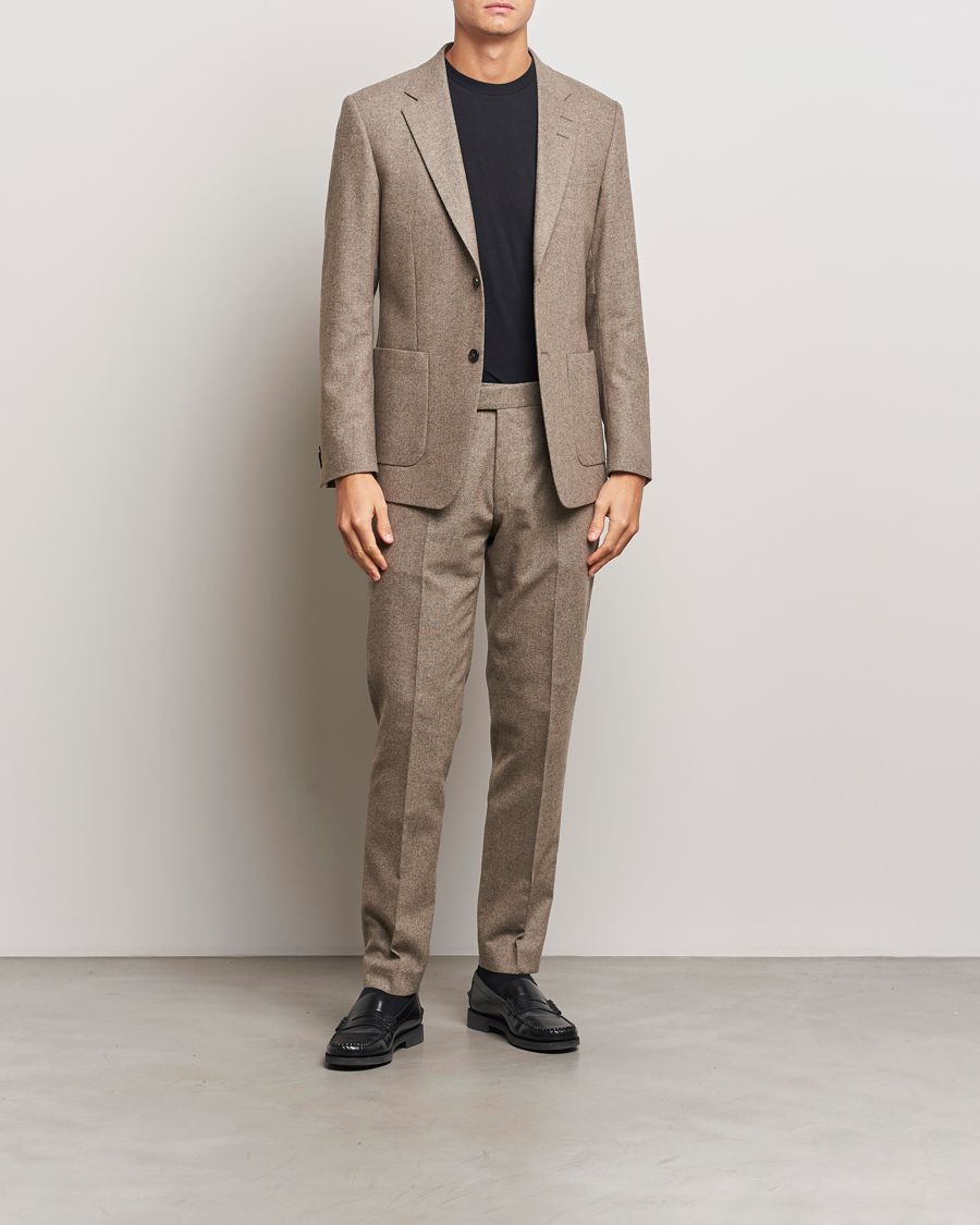 Men | Trousers | Tiger of Sweden | Tenuta Brushed Wool Trousers Burlywood