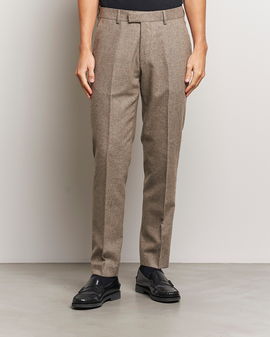 Men | Trousers | Tiger of Sweden | Tenuta Brushed Wool Trousers Burlywood