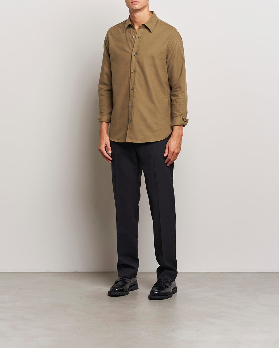 Men | Shirts | Tiger of Sweden | Benjamins Brushed Twill Shirt Old Wolf