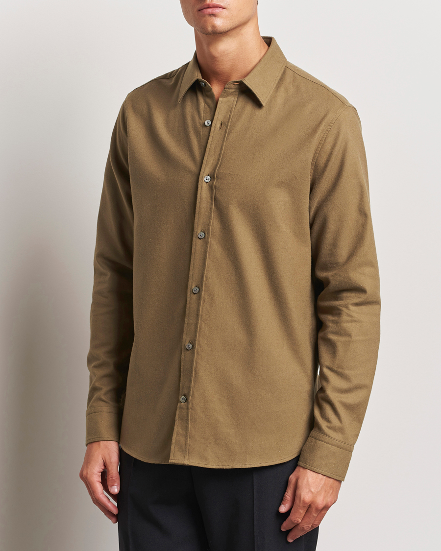 Men | Shirts | Tiger of Sweden | Benjamins Brushed Twill Shirt Old Wolf