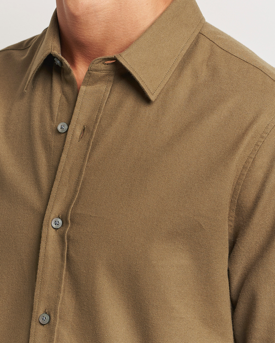 Men | Shirts | Tiger of Sweden | Benjamins Brushed Twill Shirt Old Wolf