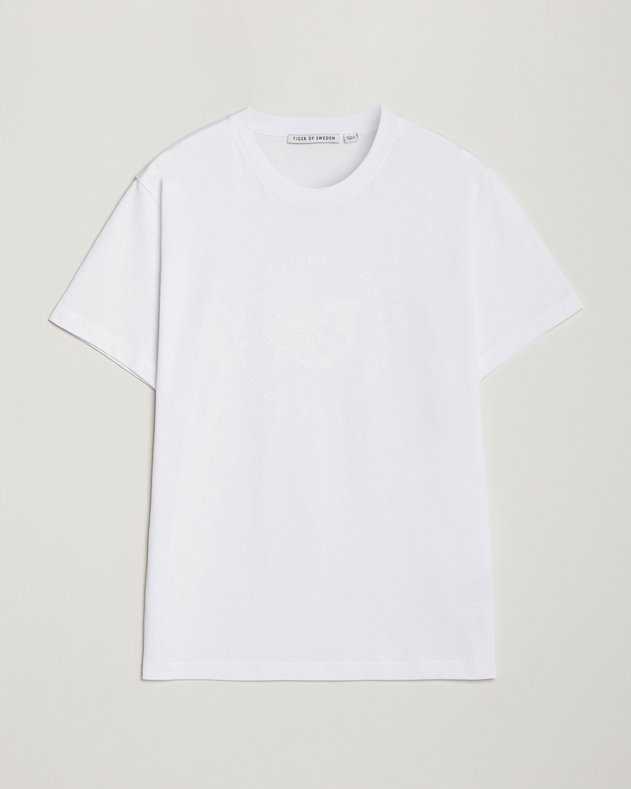 Men | T-Shirts | Tiger of Sweden | Dillan Logo Crew Neck T-Shirt Pure White