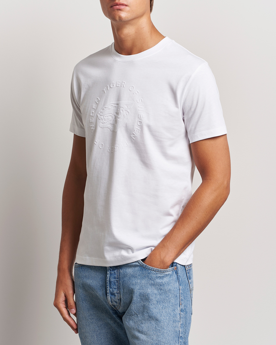 Men | T-Shirts | Tiger of Sweden | Dillan Logo Crew Neck T-Shirt Pure White