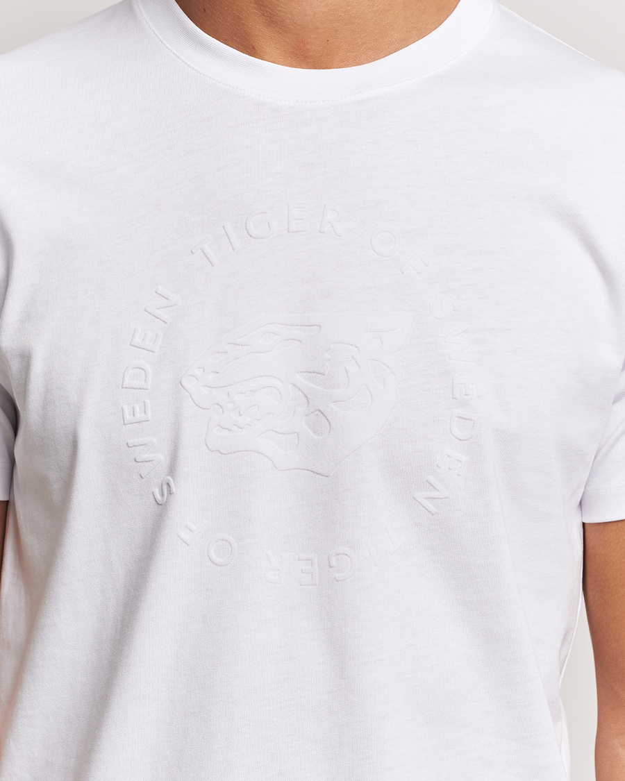 Men | T-Shirts | Tiger of Sweden | Dillan Logo Crew Neck T-Shirt Pure White