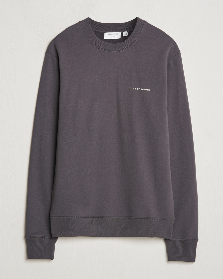 Men | Sweaters & Knitwear | Tiger of Sweden | Emerson Crew Neck Sweatshirt Charcoal