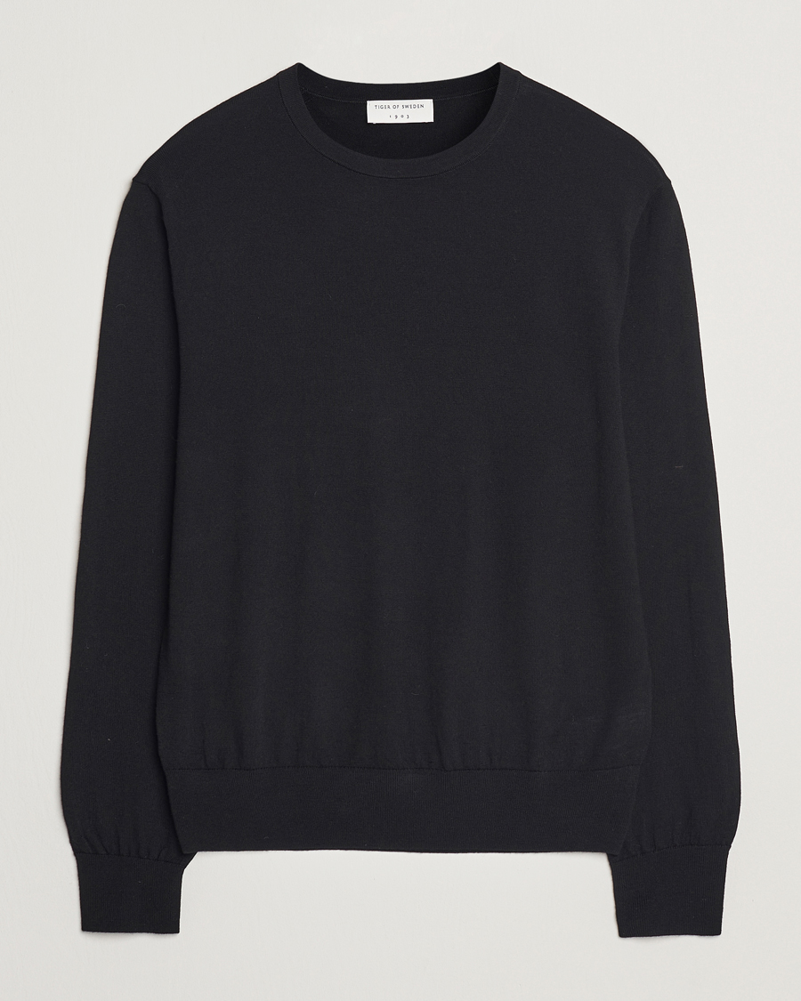 Men | Sweaters & Knitwear | Tiger of Sweden | Connor Crew Neck Pullover Black