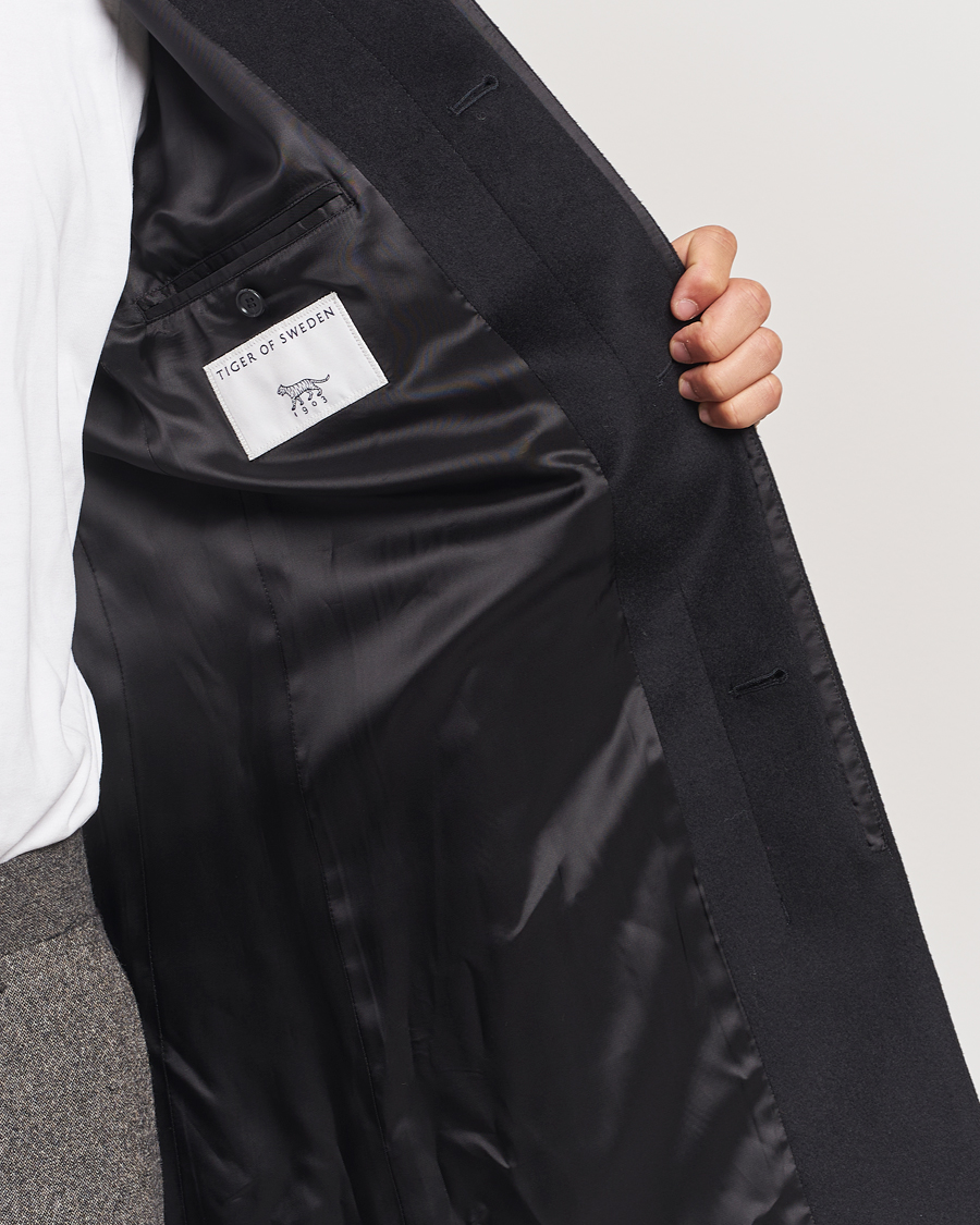 Men | Coats & Jackets | Tiger of Sweden | Aleric Stand Up Collar Coat Black