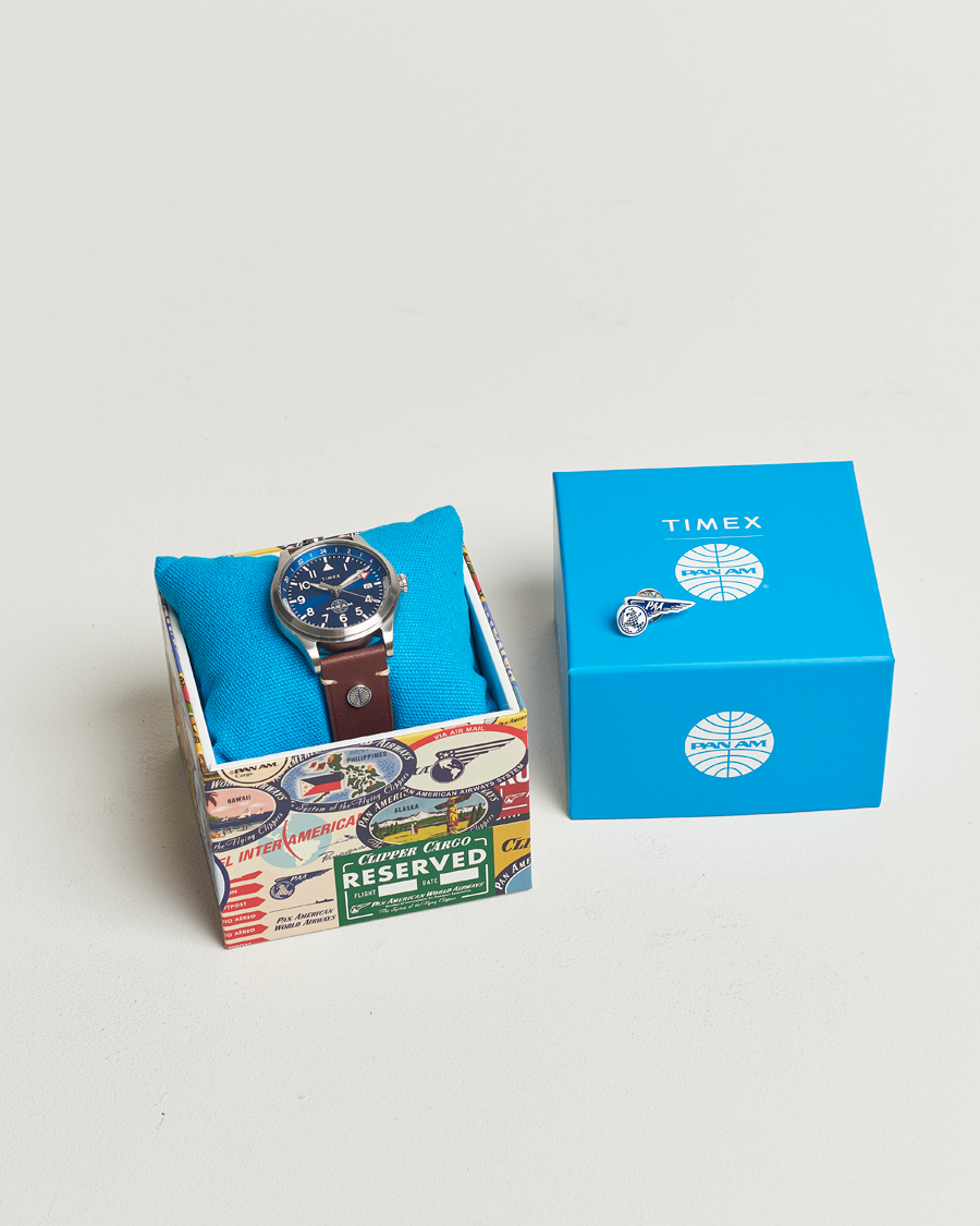 Men | Timex Pan Am GMT Stainless Steel 39mm Blue Dial | Timex | Pan Am GMT Stainless Steel 39mm Blue Dial
